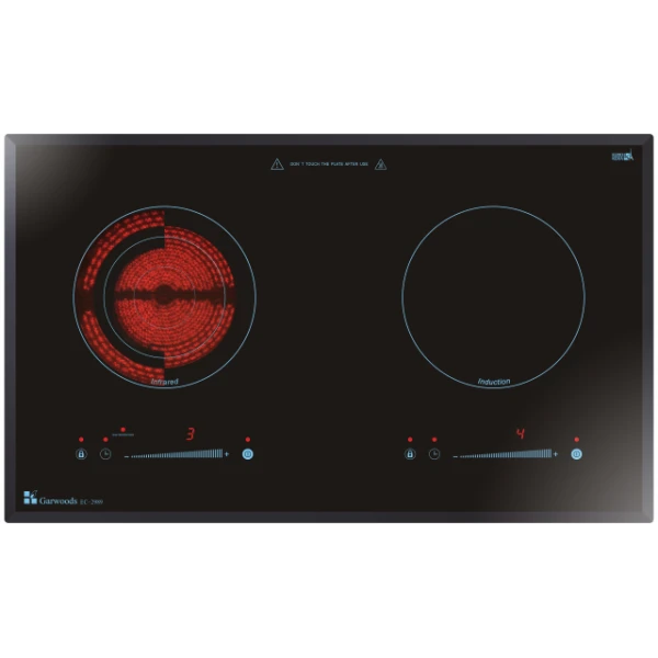 樂思 Garwoods    EC-2989‧750mm 座檯‧嵌入式‧2合1雙頭電磁爐+電陶爐‧2800W‧香港行貨,原廠2年保養‧