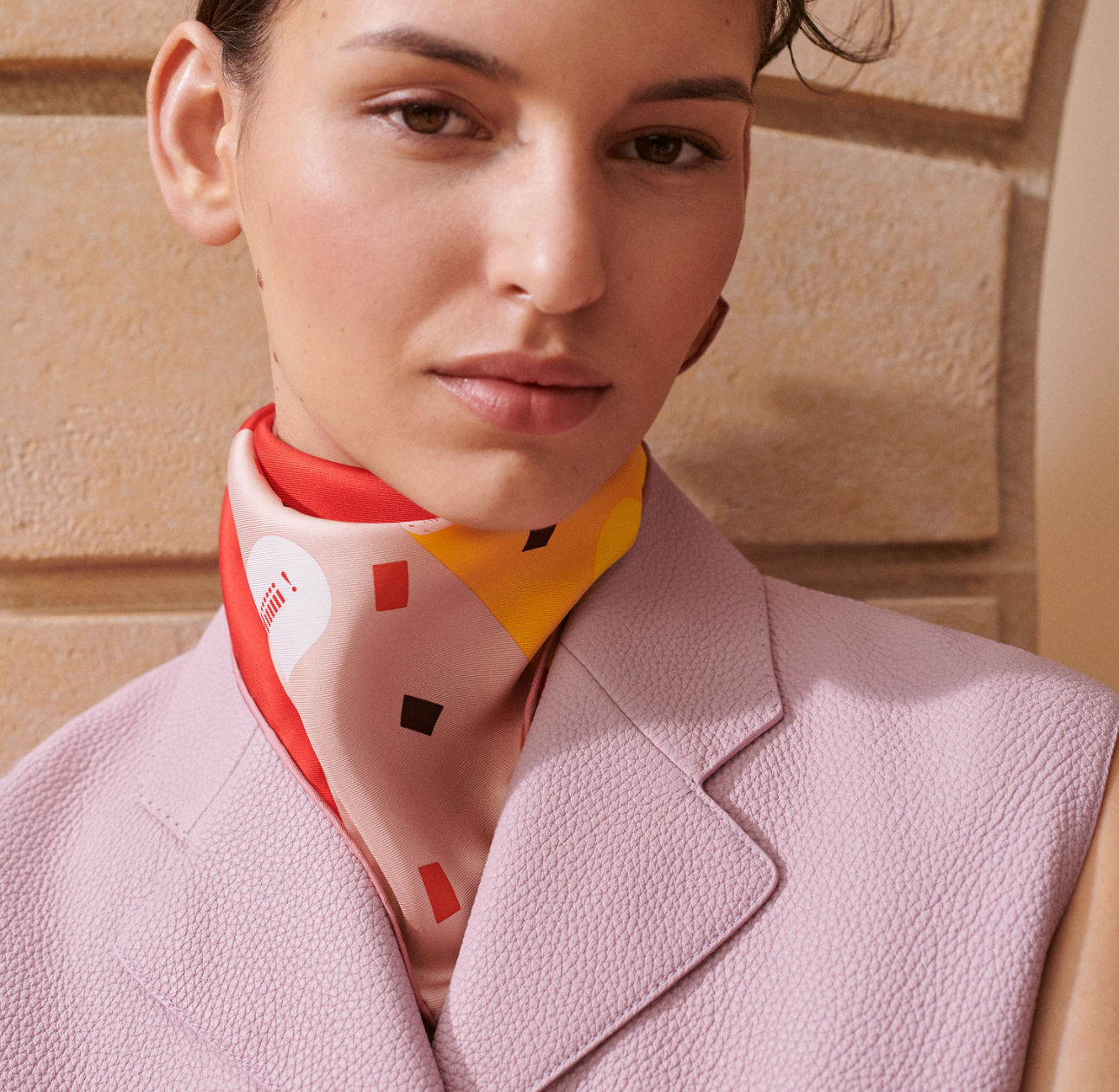 HERMES Just Married scarf 45 PINK