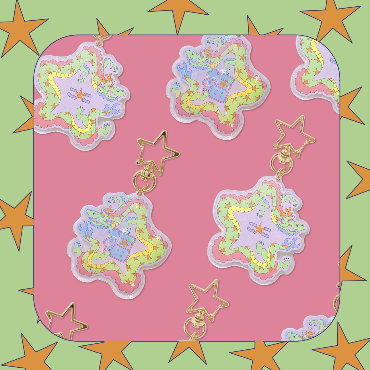 ★ ここ福星龍｜心心向龍 吊飾鑰匙圈 ★