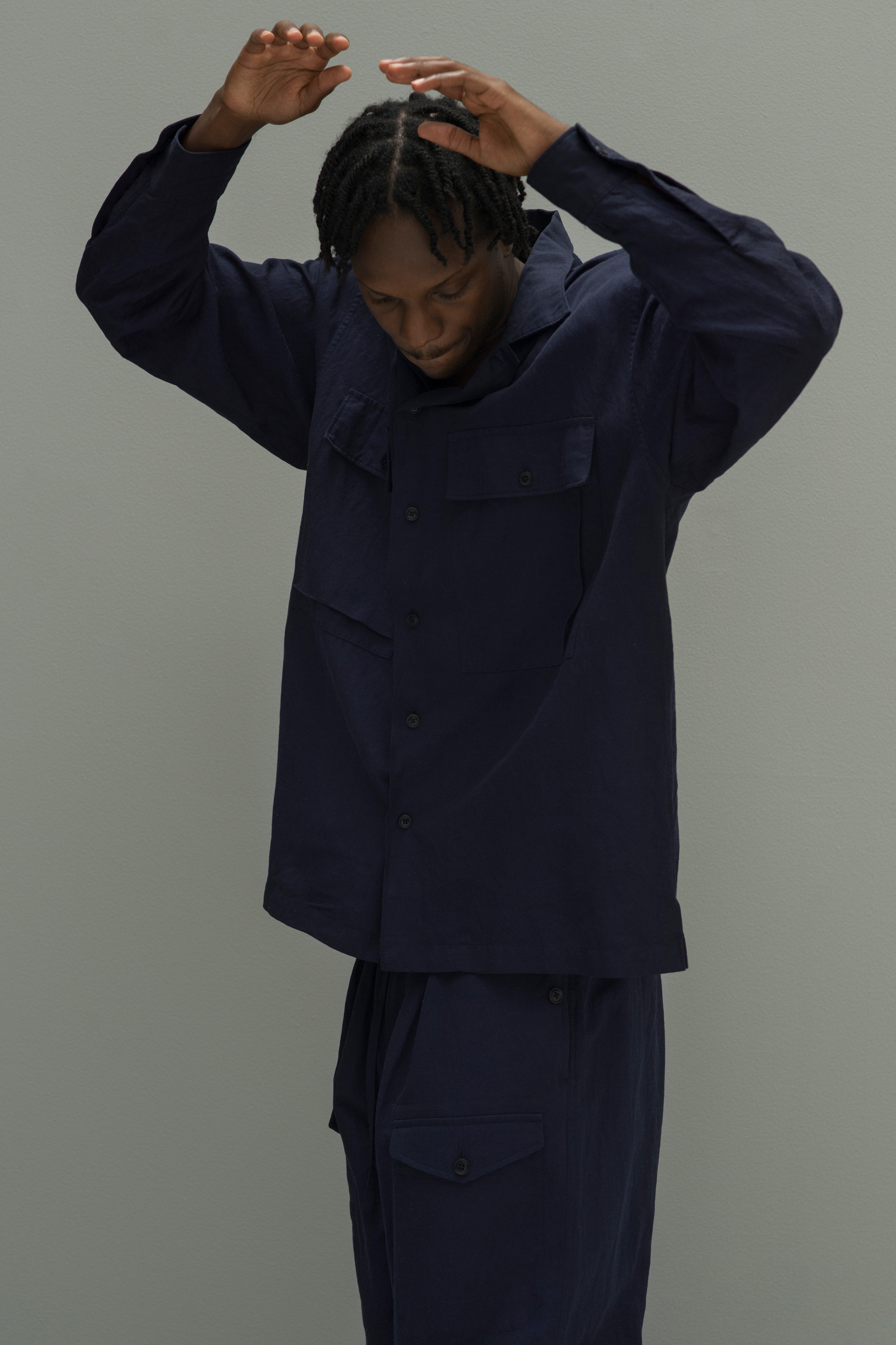 ULTERIOR WASHED CHAMBRAY GABARDINE MIL SH-JKT (2色)