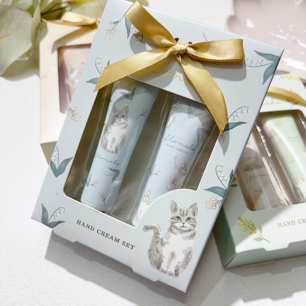 日本貓&花圖案護手霜套裝