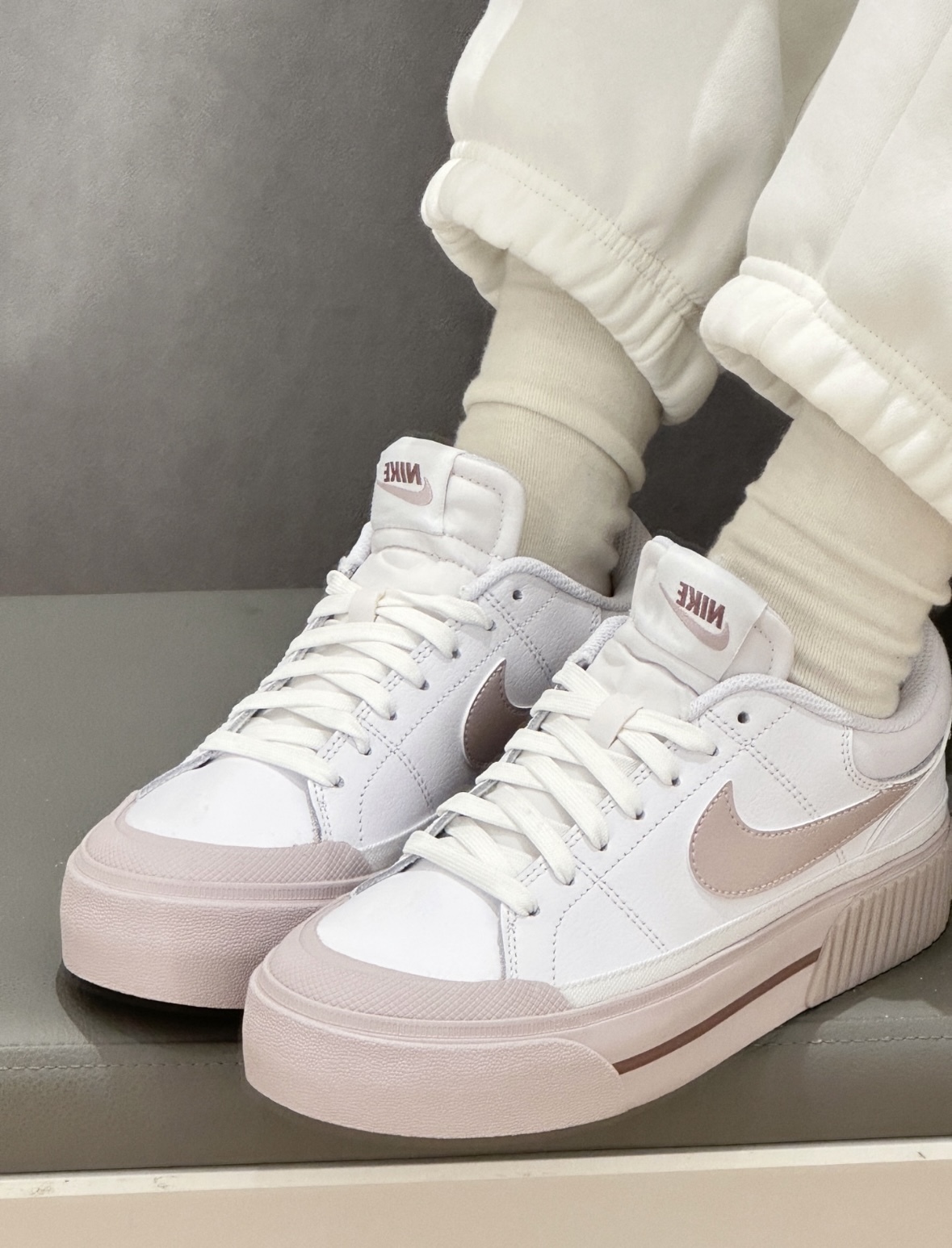 Nike Court Legacy 芋泥蛋糕 粉紫 皮革 厚底 鬆糕鞋 女款 DM7590-105/預購