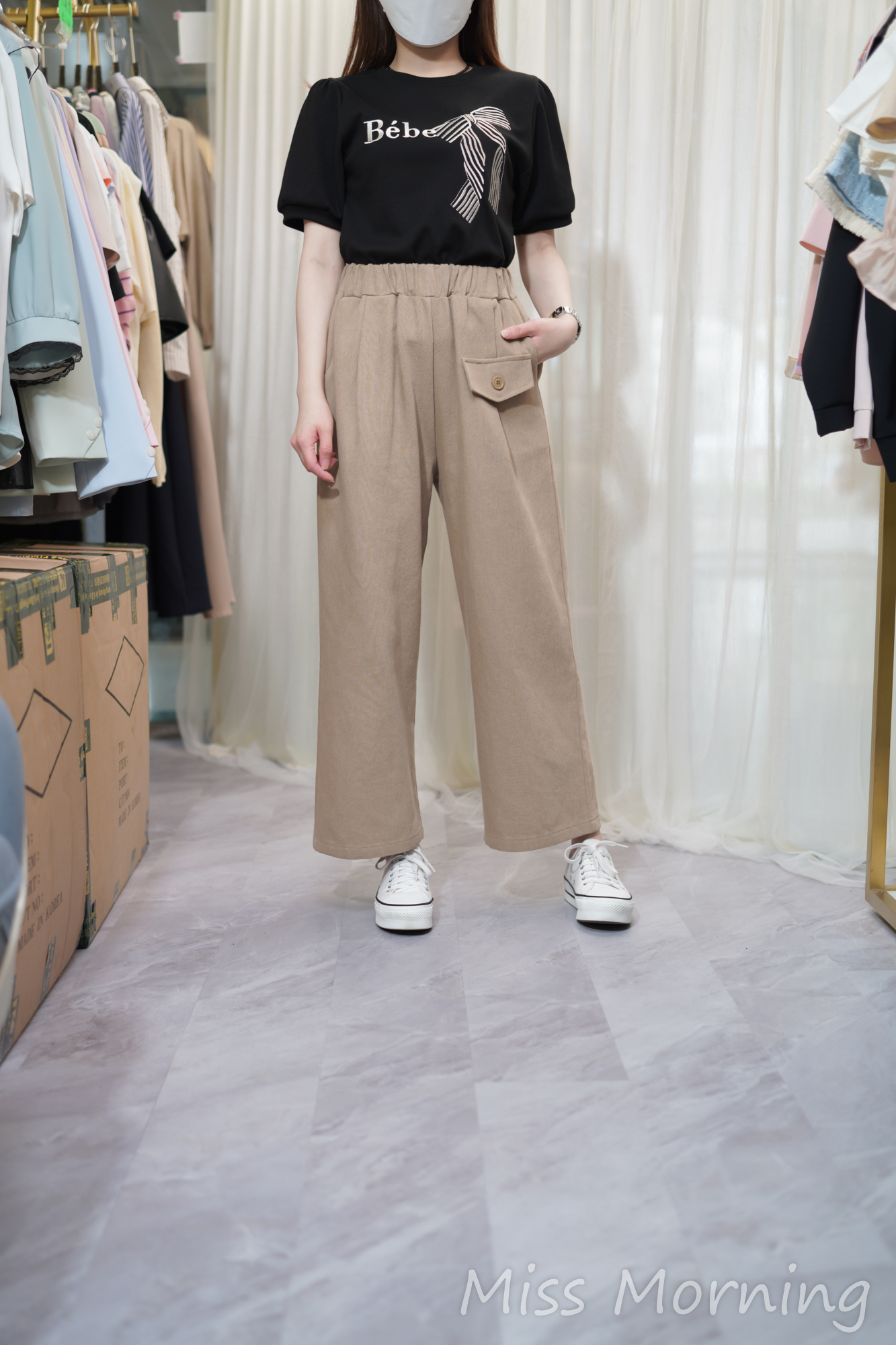 刺繡字款上衣(13738)&棉麻料褲(33701)