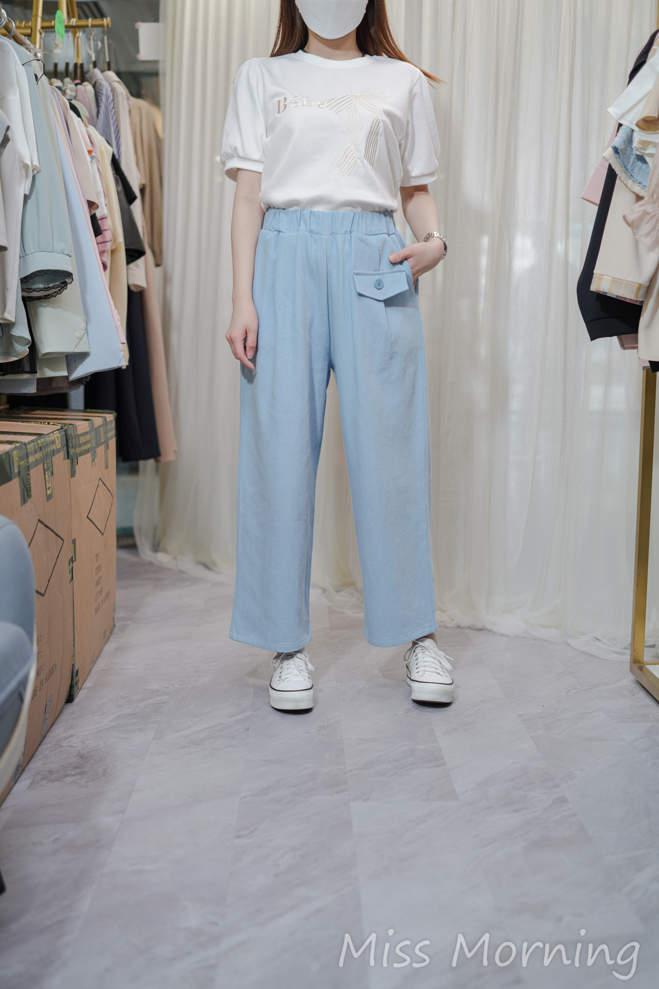 刺繡字款上衣(13738)&棉麻料褲(33701)