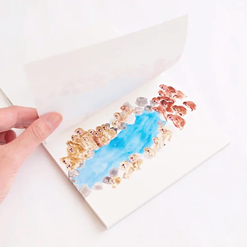 Paper Message Memo－Monkey and Hot Spring| ** 5 sheets**