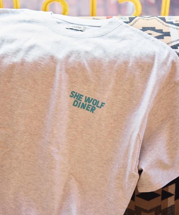 SHE WOLF DINER× FREAK'S STORE/SHE WOLF DINER Custom made big silhouette back print T-shirt CAR