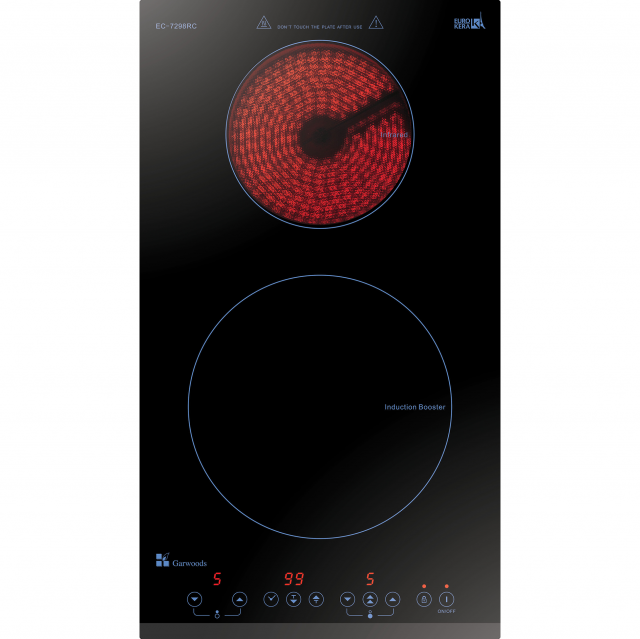 樂思  Garwoods    EC-7298RC‧座檯‧嵌入式‧288mm  2合1雙頭電磁爐+電陶爐‧2800W‧香港行貨,原廠2年保養‧