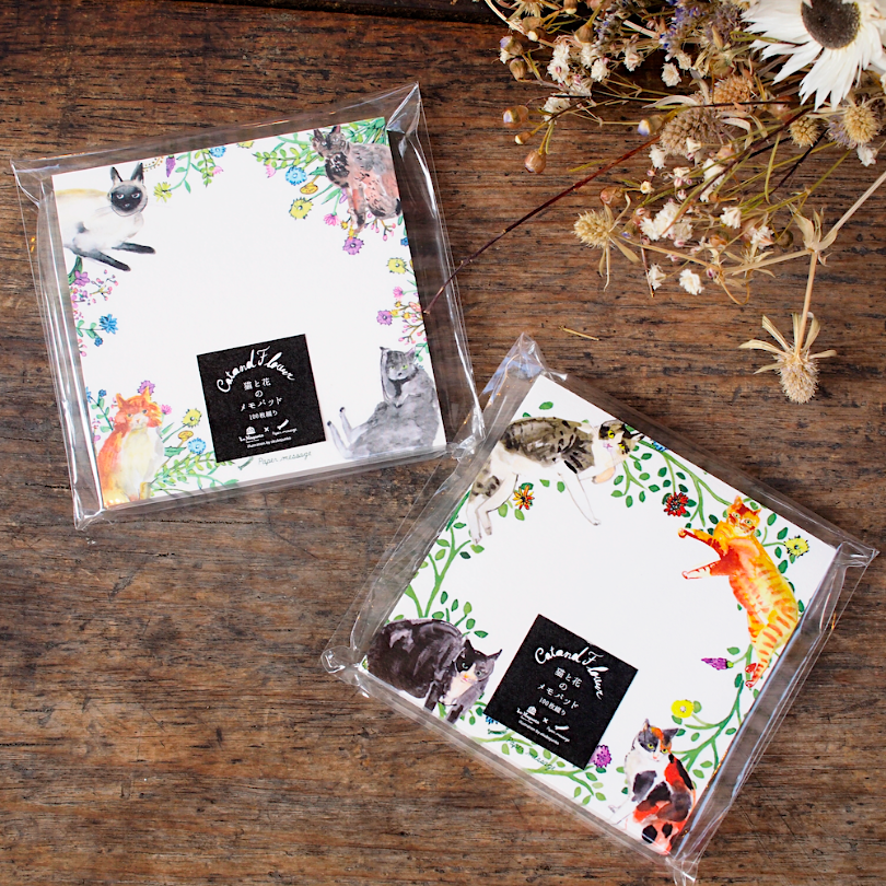 Paper Message Memo－Cats and Flowers Series| ** 10 sheets**