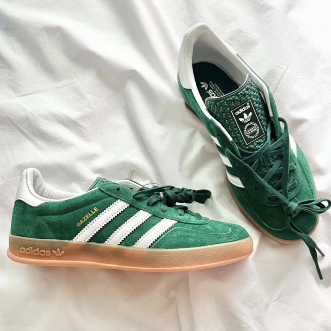 ADIDAS GAZELLE INDOOR 綠白焦糖底復古IG1596 男鞋/ 預購