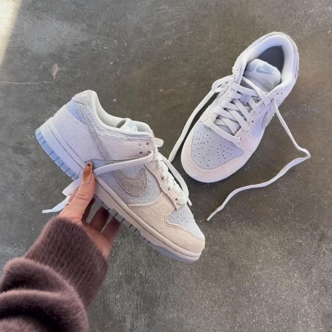 NIKE DUNK LOW 寶寶藍 灰 淺灰 藍灰 麂皮 絨毛 女鞋 / 預購