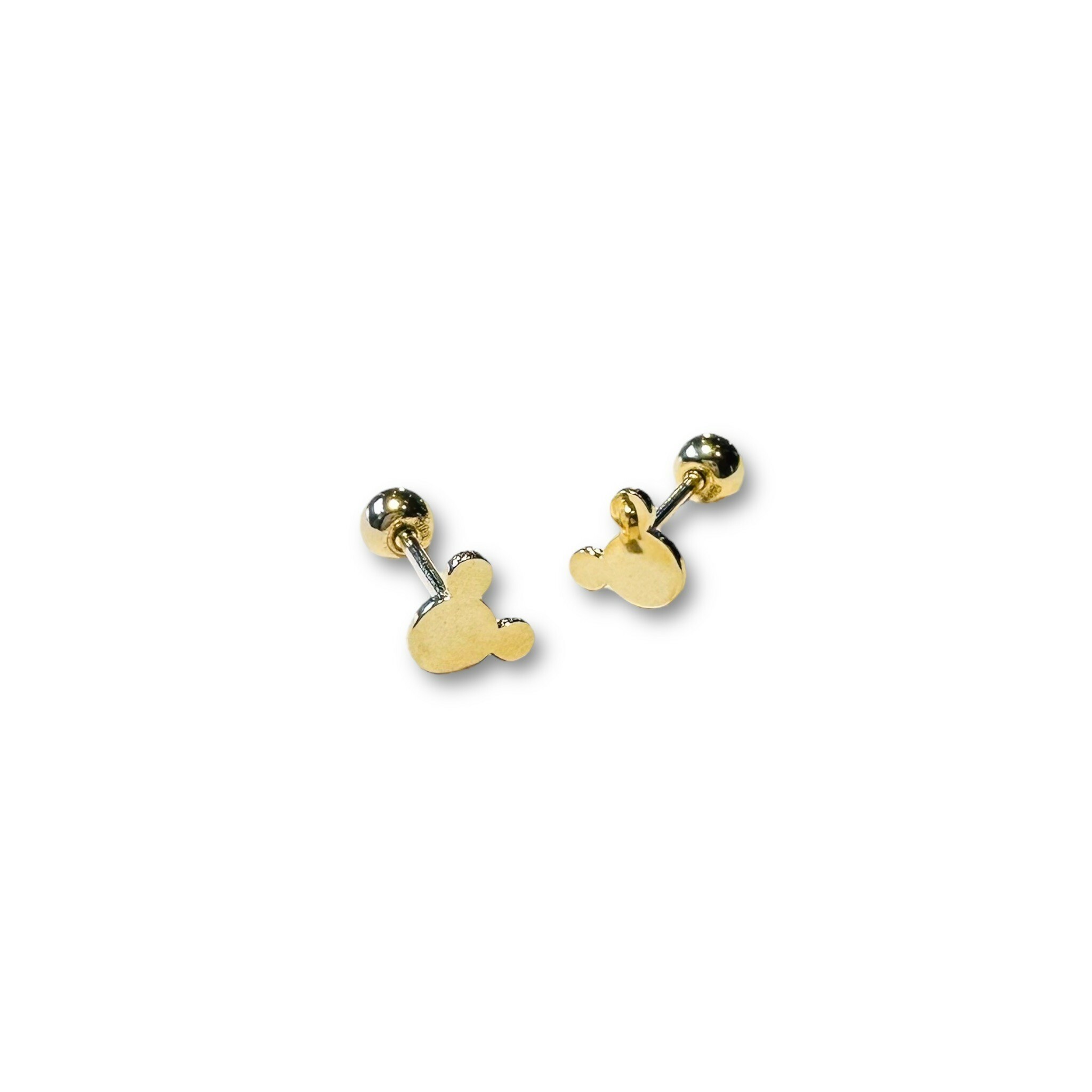 K金-直針鎖珠-平面米老鼠 2色(單支價)