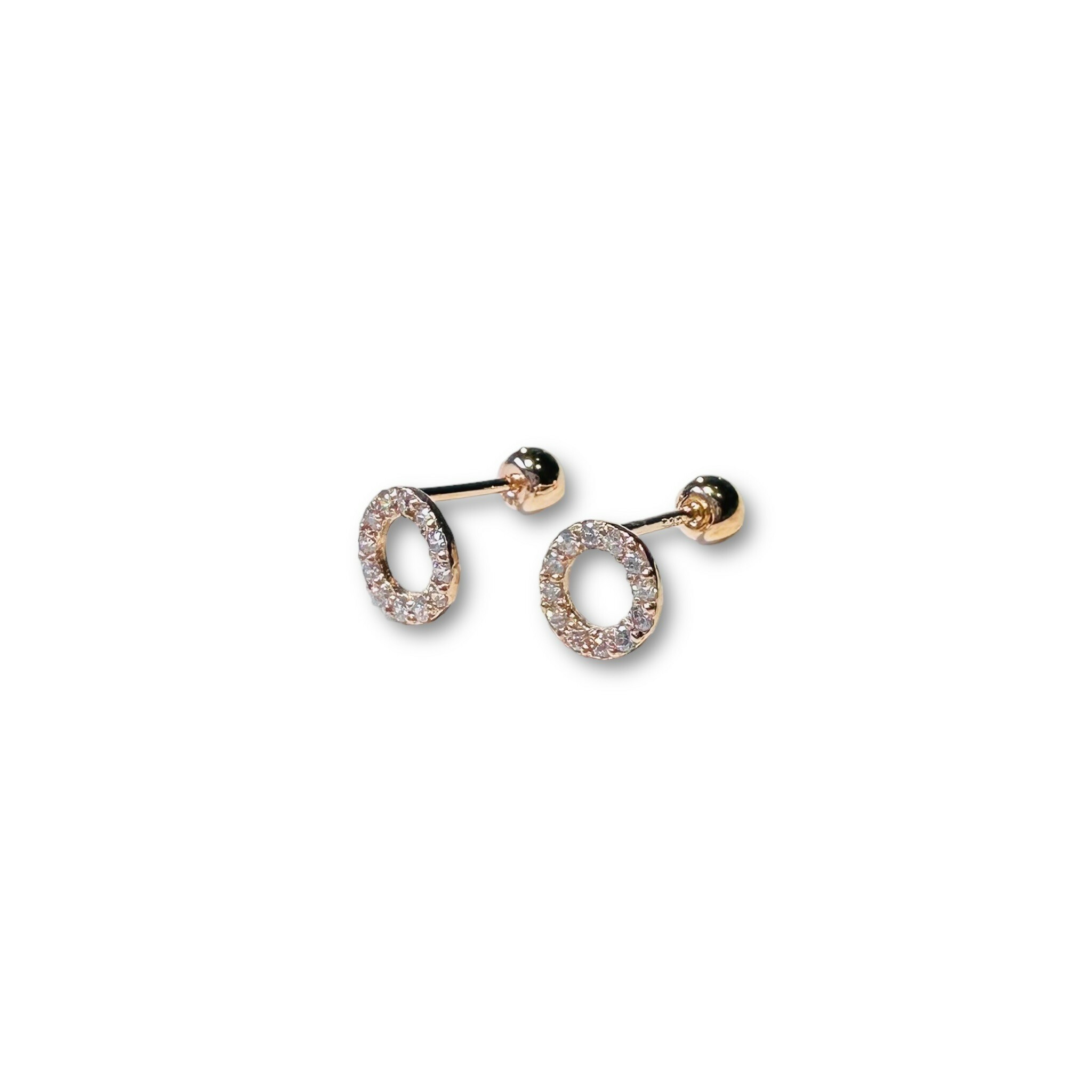 K金-直針鎖珠-線鋯甜甜圈  3色(單支價)