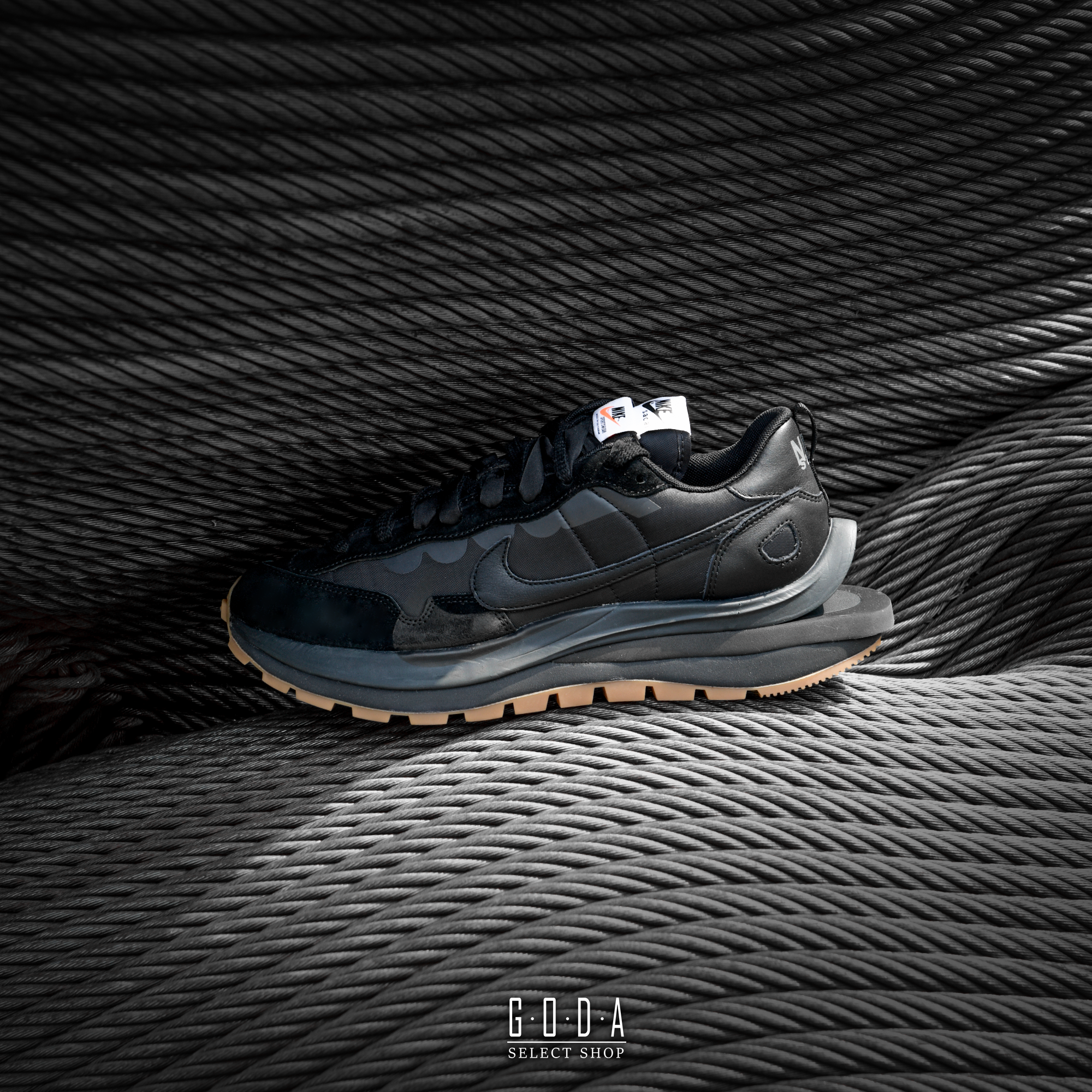 (聯名款) Sacai X Nike Vaporwaffle 黑魂 生膠底 DD1875-001