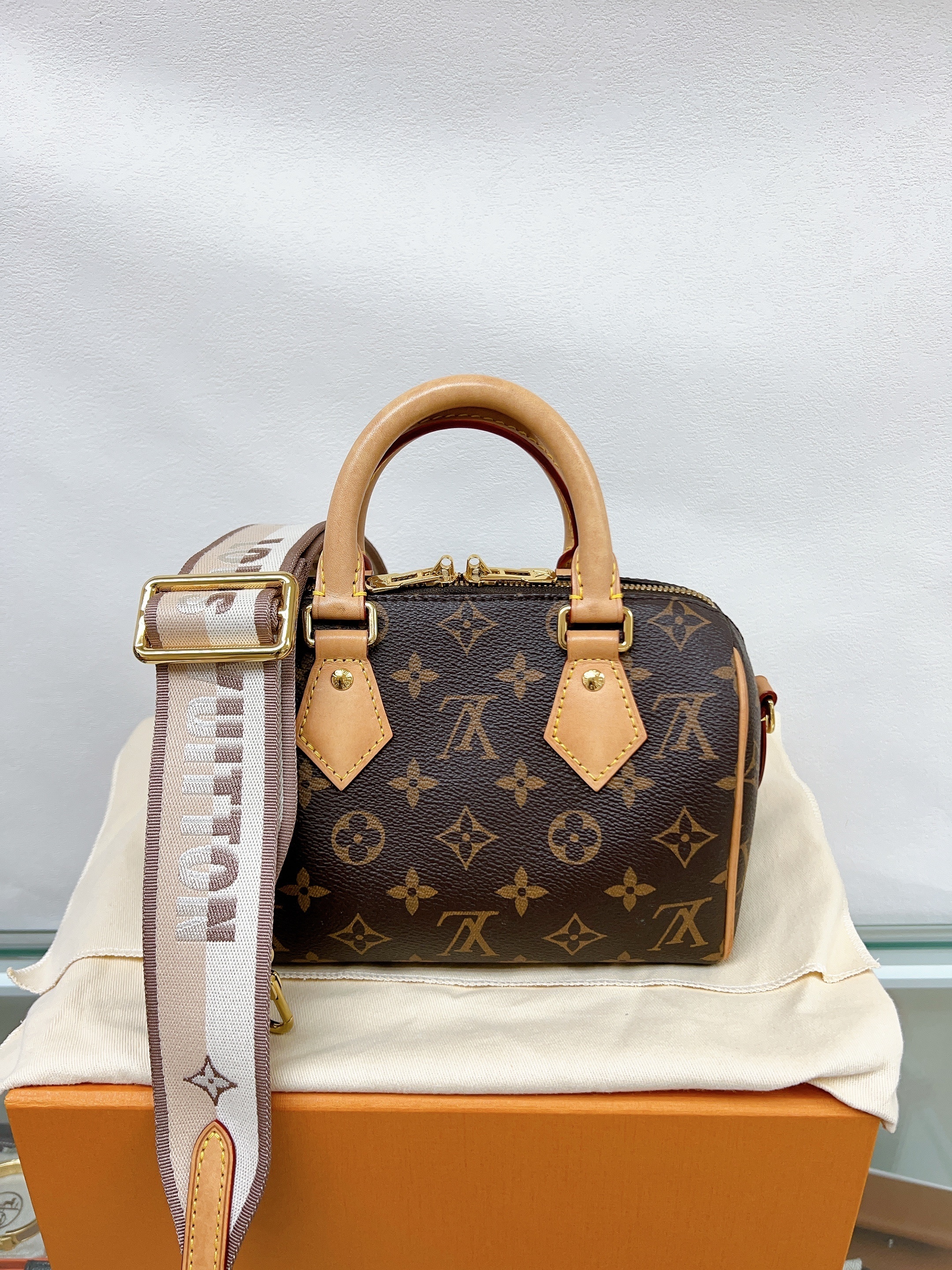 Lv speedy 20 bandouliere beige