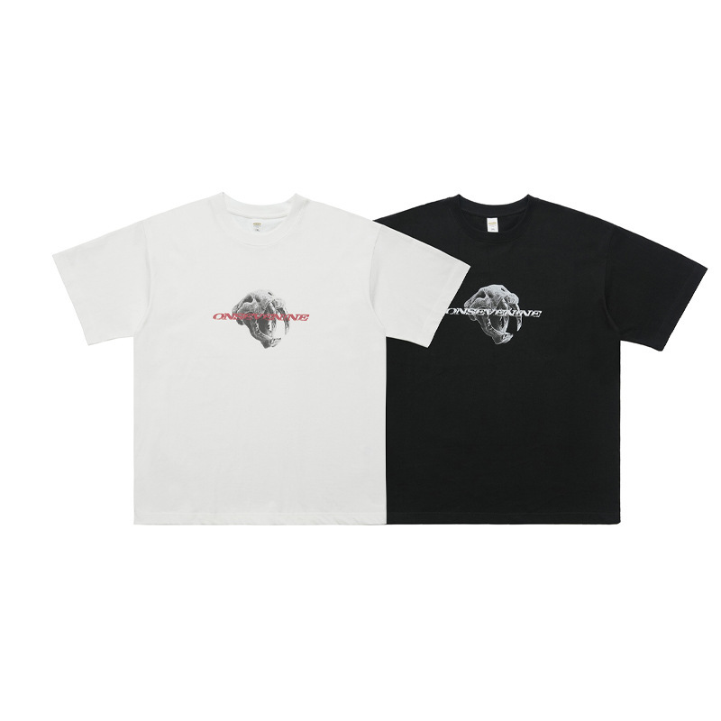 劍齒虎化石印花短TEE