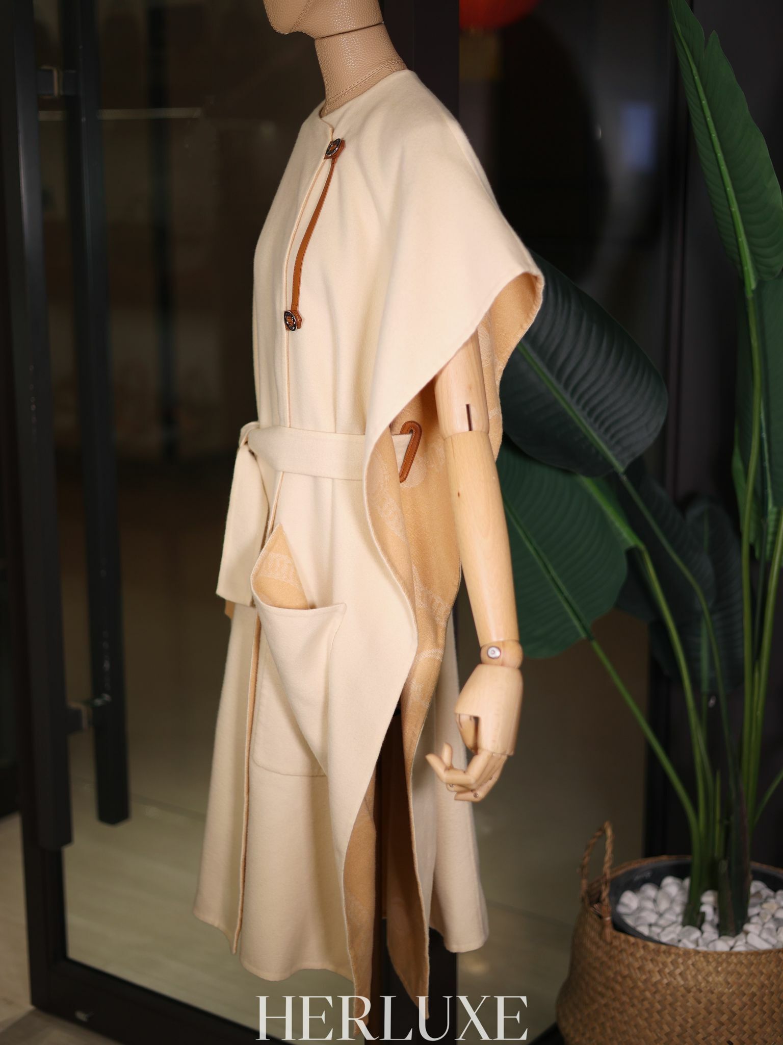 Gilet long esp poncho cachemire do jacquard 8T jaune aquare size 34