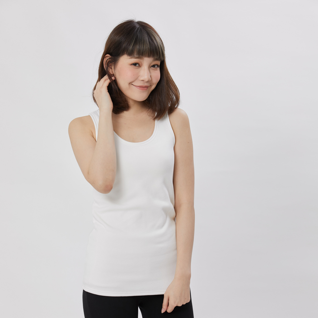 Fever 超暖短毛背心/ 白色