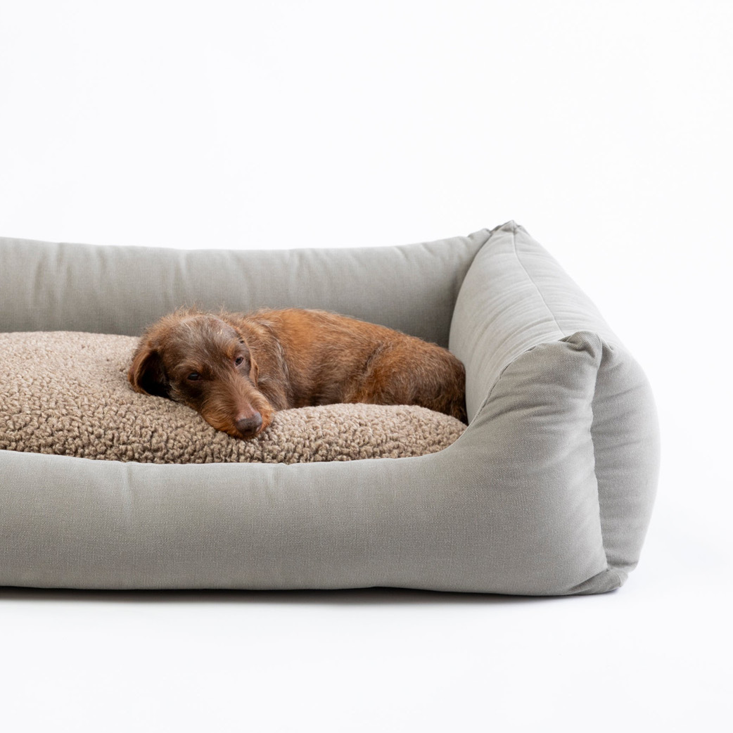 2.8 Design for Dogs - Henri 棉質帆布寵物床 - 暖灰