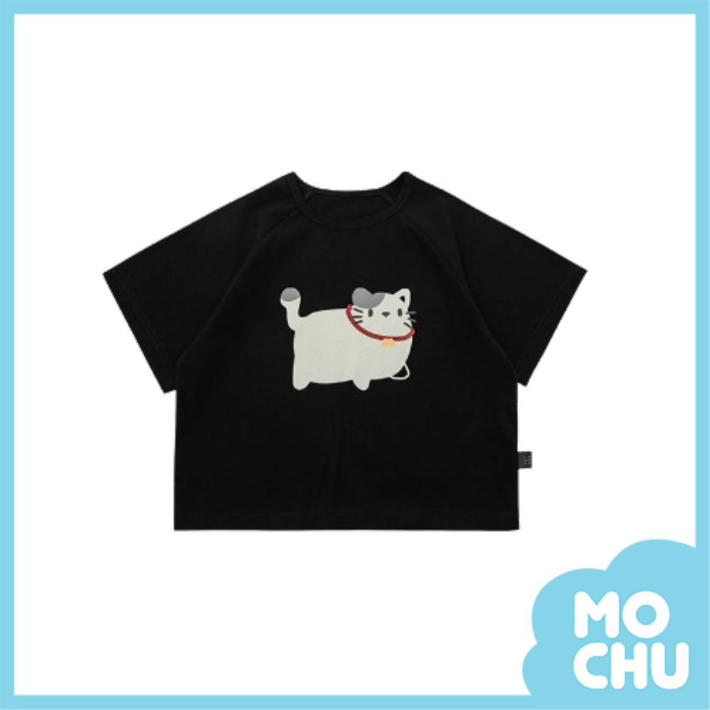 喵星人散步寬版短袖上衣(三色)