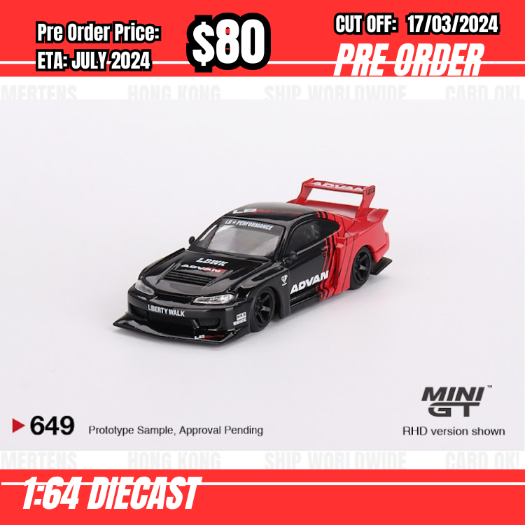PO-$80 * Mini GT * 1:64 #649 Nissan LB-Super Silhouette S15 SILVIA ADVAN RHD [OD04/03]
