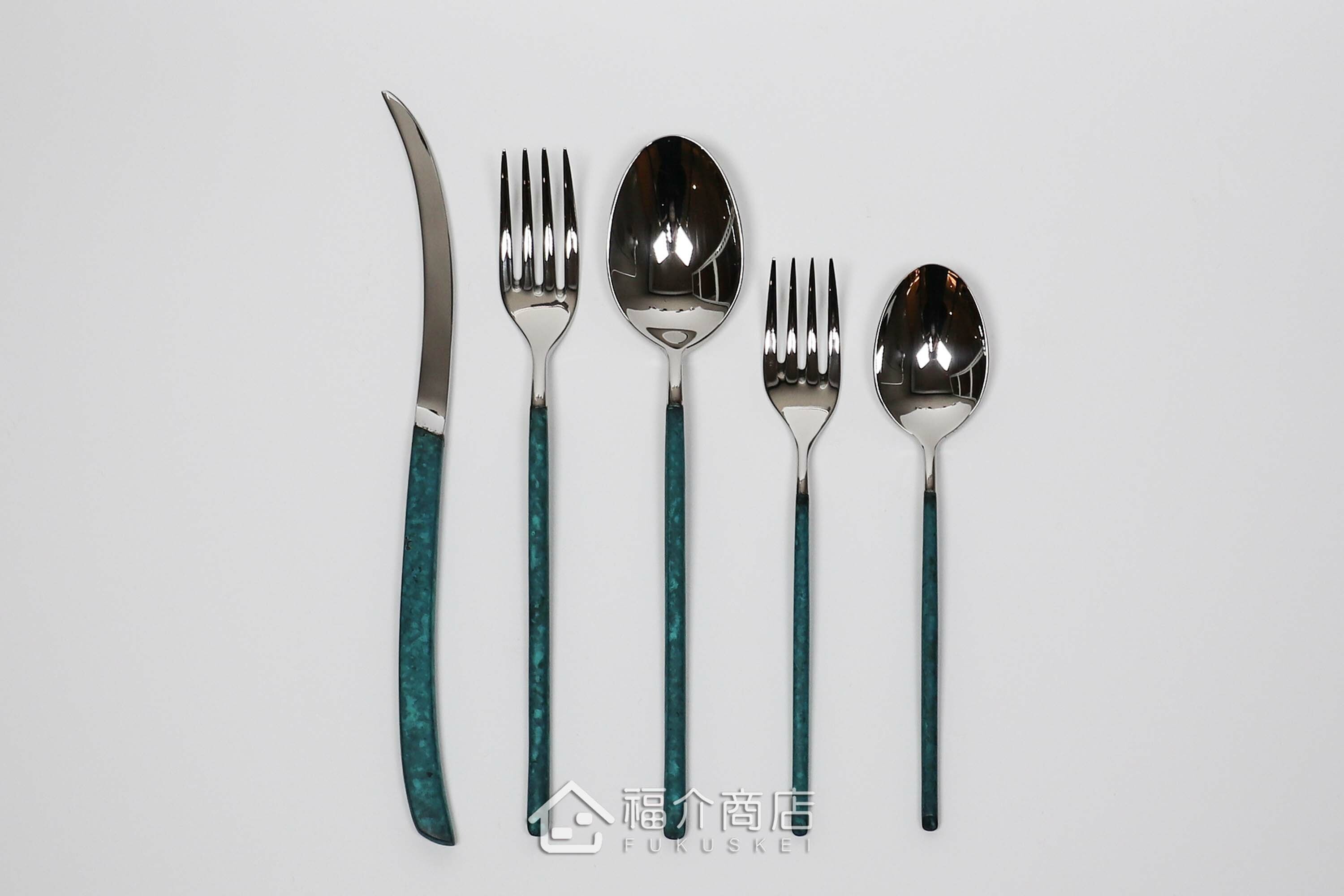 不銹鋼材質的晚餐餐具五件組