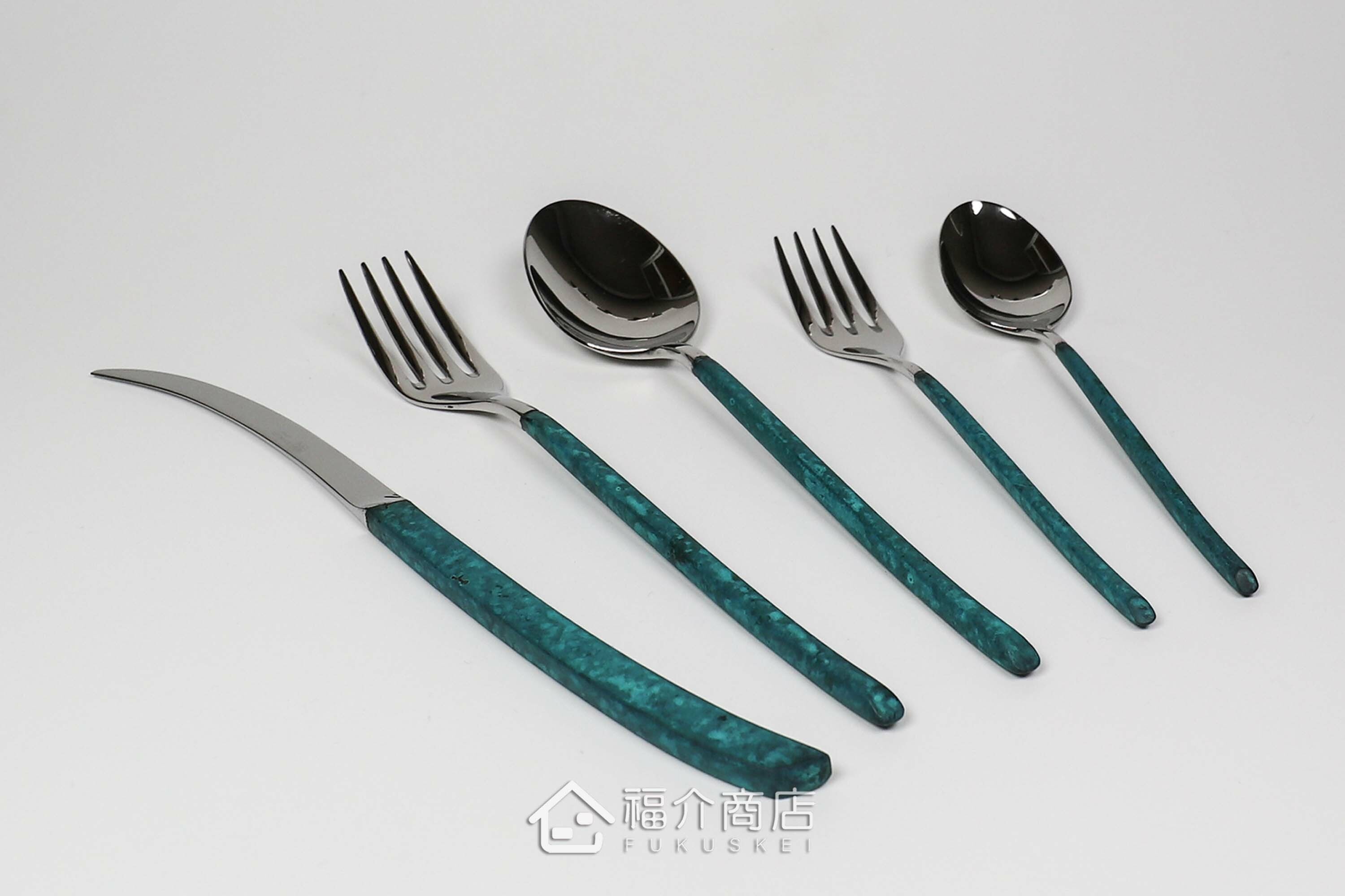 不銹鋼材質的晚餐餐具五件組