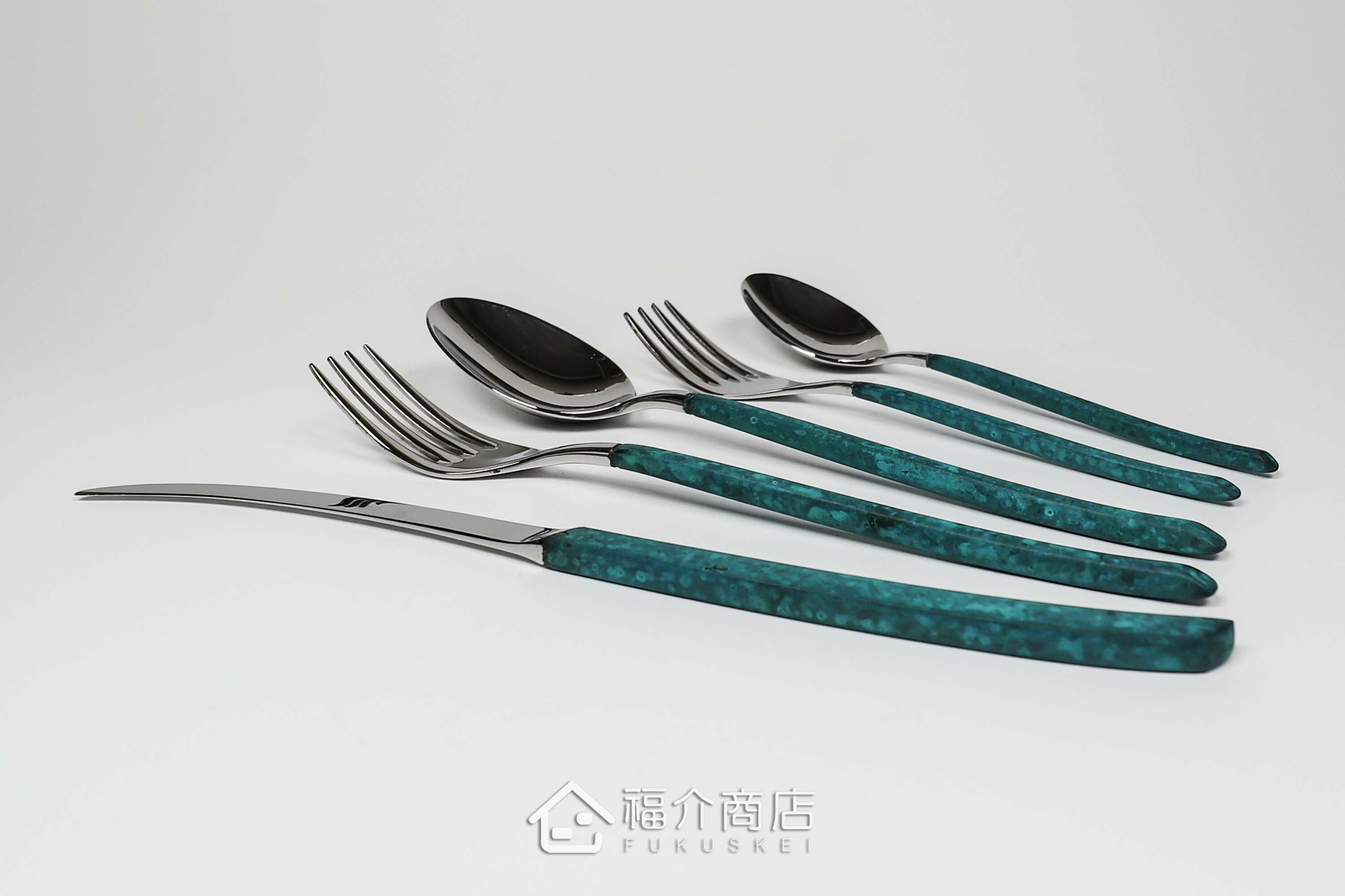 不銹鋼材質的晚餐餐具五件組