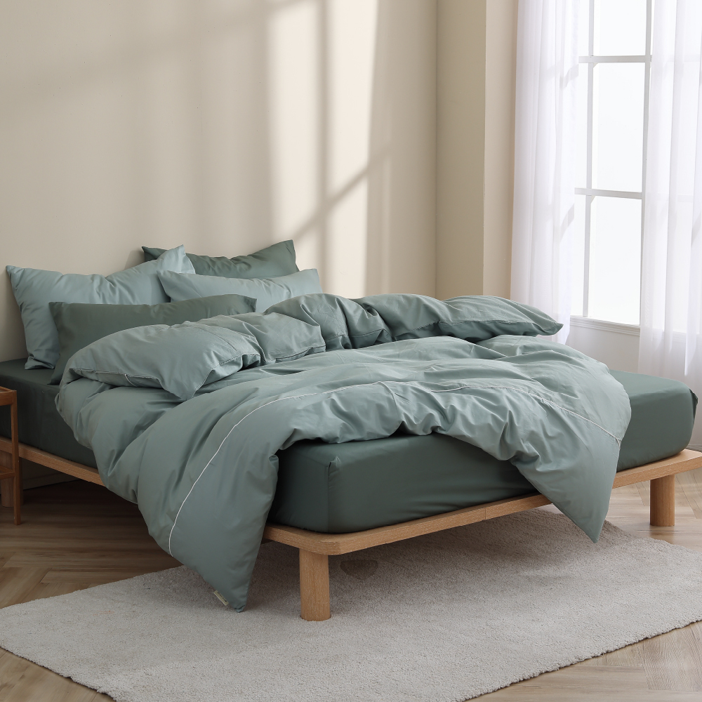 200織純棉｜100%純棉｜雙色配｜松霧綠ｘ蕨葉綠 草原派對