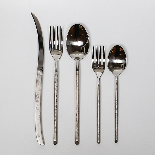【折燕 ORI-EN】古董銀 單人晚餐餐具五件組
