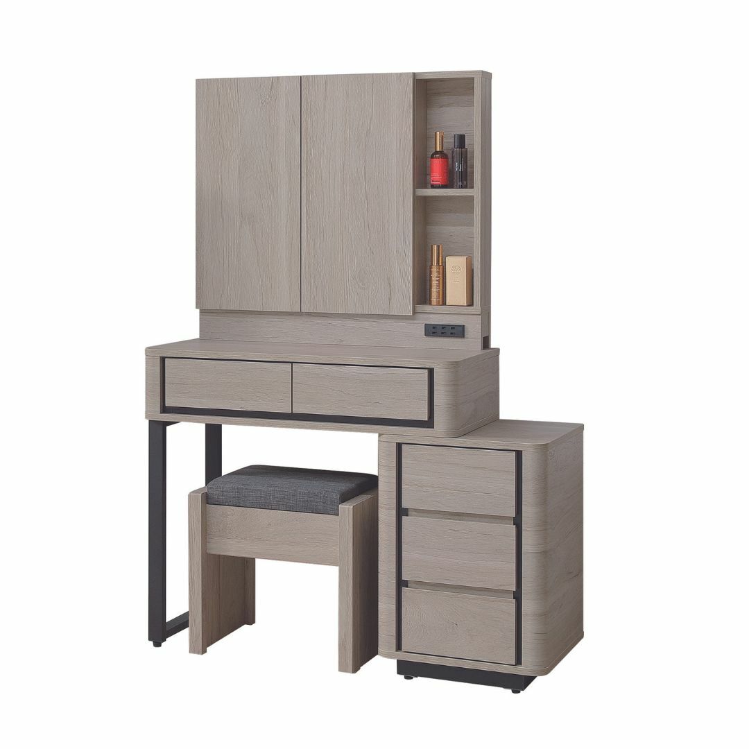 威瑟斯︱2.7尺伸縮掀鏡化妝台組︱含椅