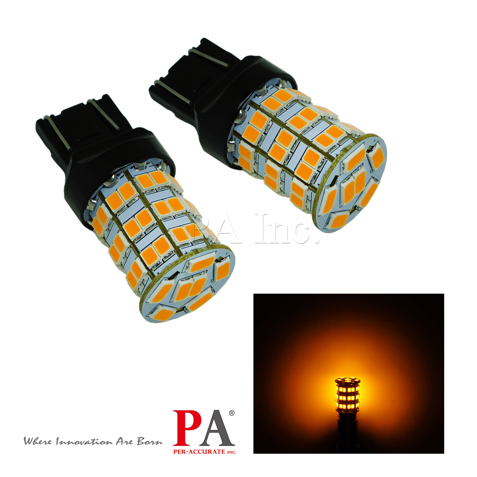 【PA LED】55晶 橘光 黃光 方向燈 角燈 小燈 5630 2835 SMD LED  7440 / 1156 / 1157