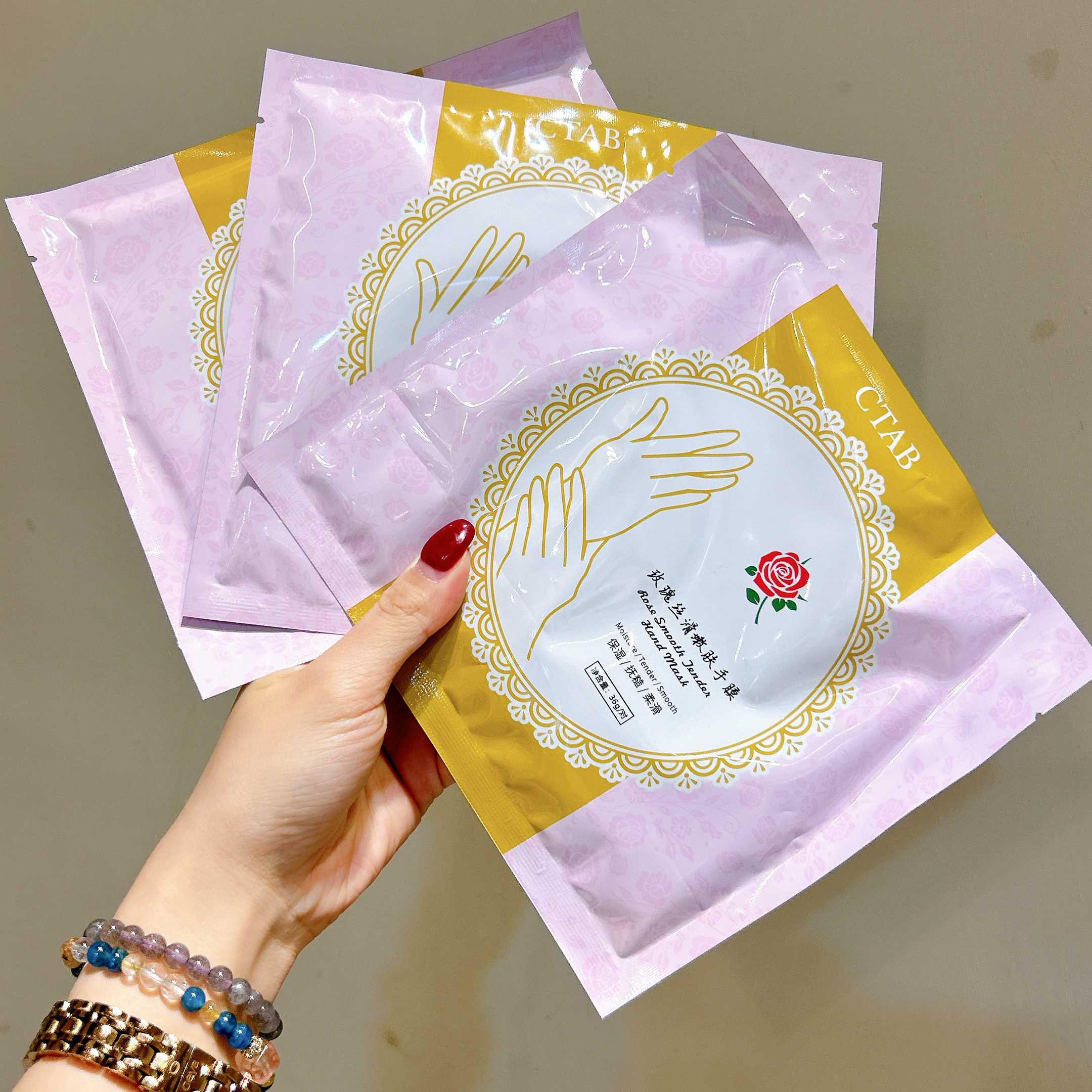 玫瑰絲滑嫩膚手膜 玫瑰手膜 去死皮手膜