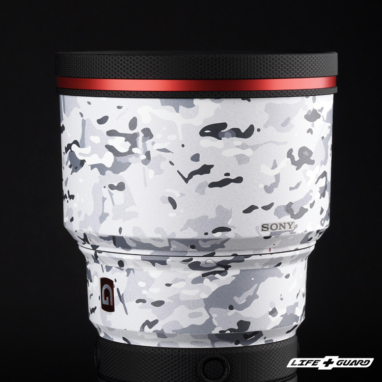 LIFE+GUARD 鏡頭貼膜安裝示意，適用 SONY FE 300mm F2.8 GM