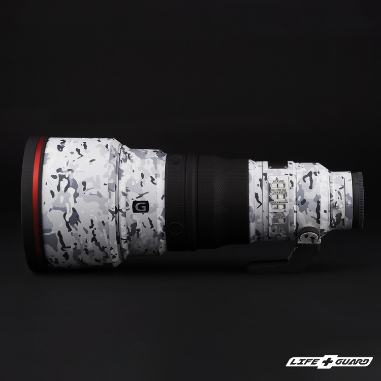 LIFE+GUARD 鏡頭貼膜安裝示意，適用 SONY FE 300mm F2.8 GM