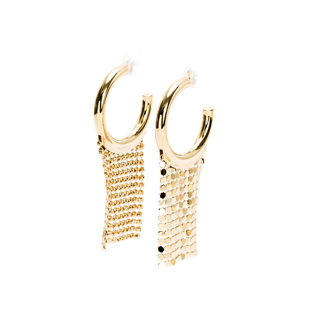 Pixel Hoop Paco Rabanne Pixel Hoop 圈形金屬垂墜耳環