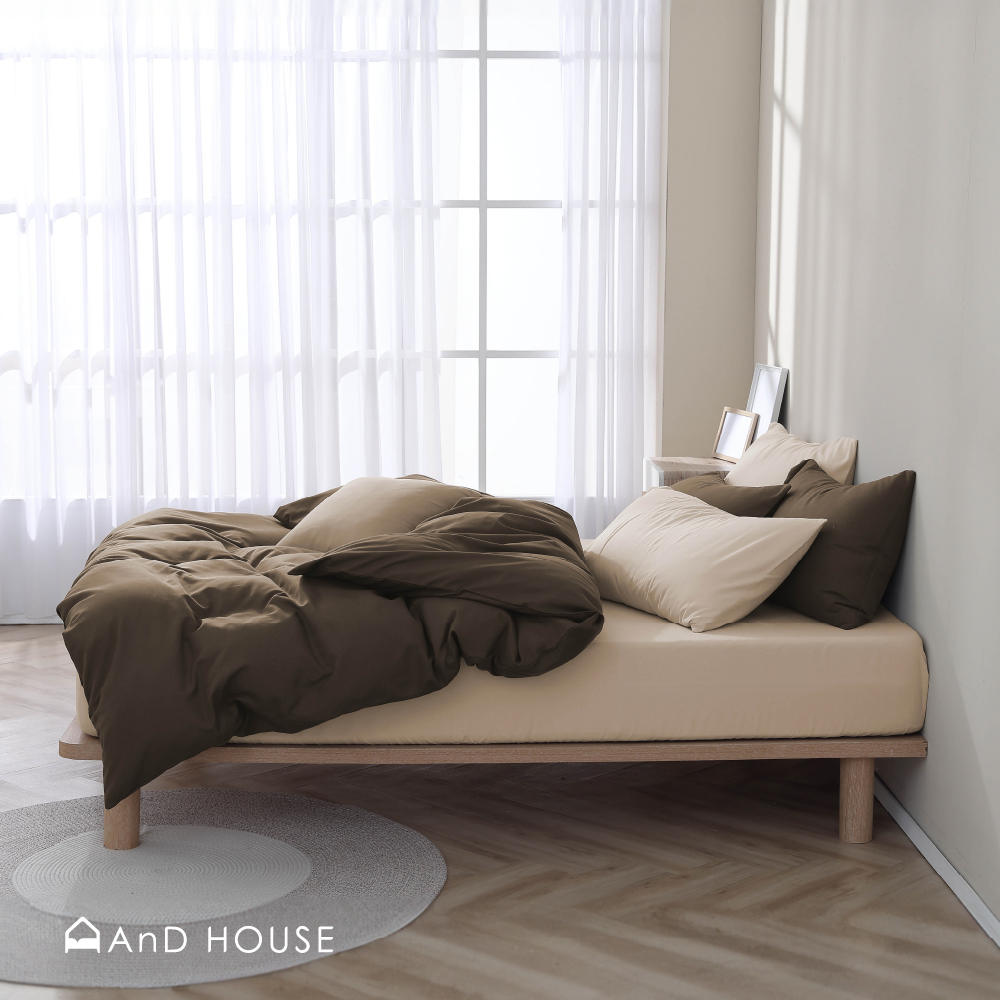 舒柔棉｜100%Polyester｜雙色配｜米杏色ｘ霧咖色 可可那提