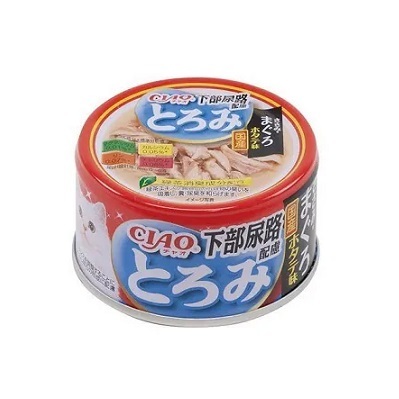 CIAO 罐頭 雞肉+吞拿魚+瑤柱濃湯(防尿石) 80g A-57【原箱24 罐】