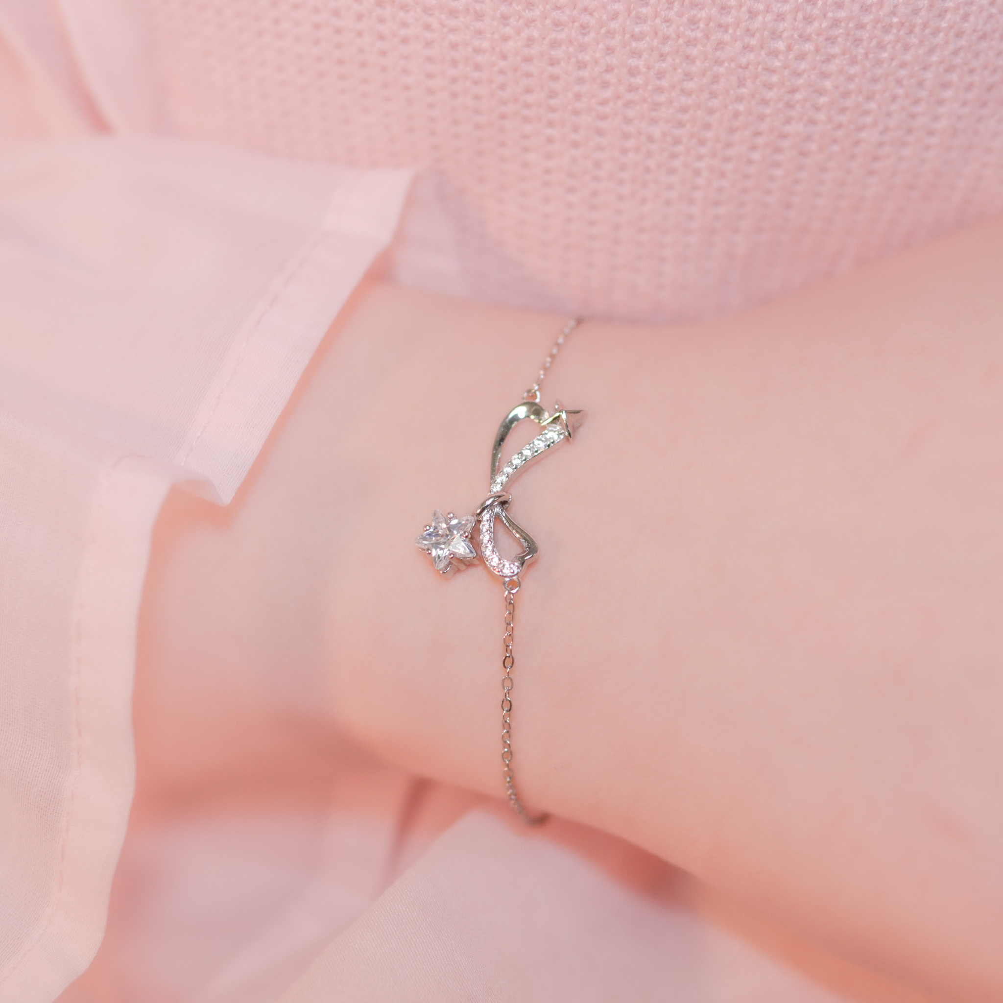 | 925 Silver・White Gold・Rose Gold | Dancing Stars Bracelet（Silver/Rose Gold） | BR1020 |