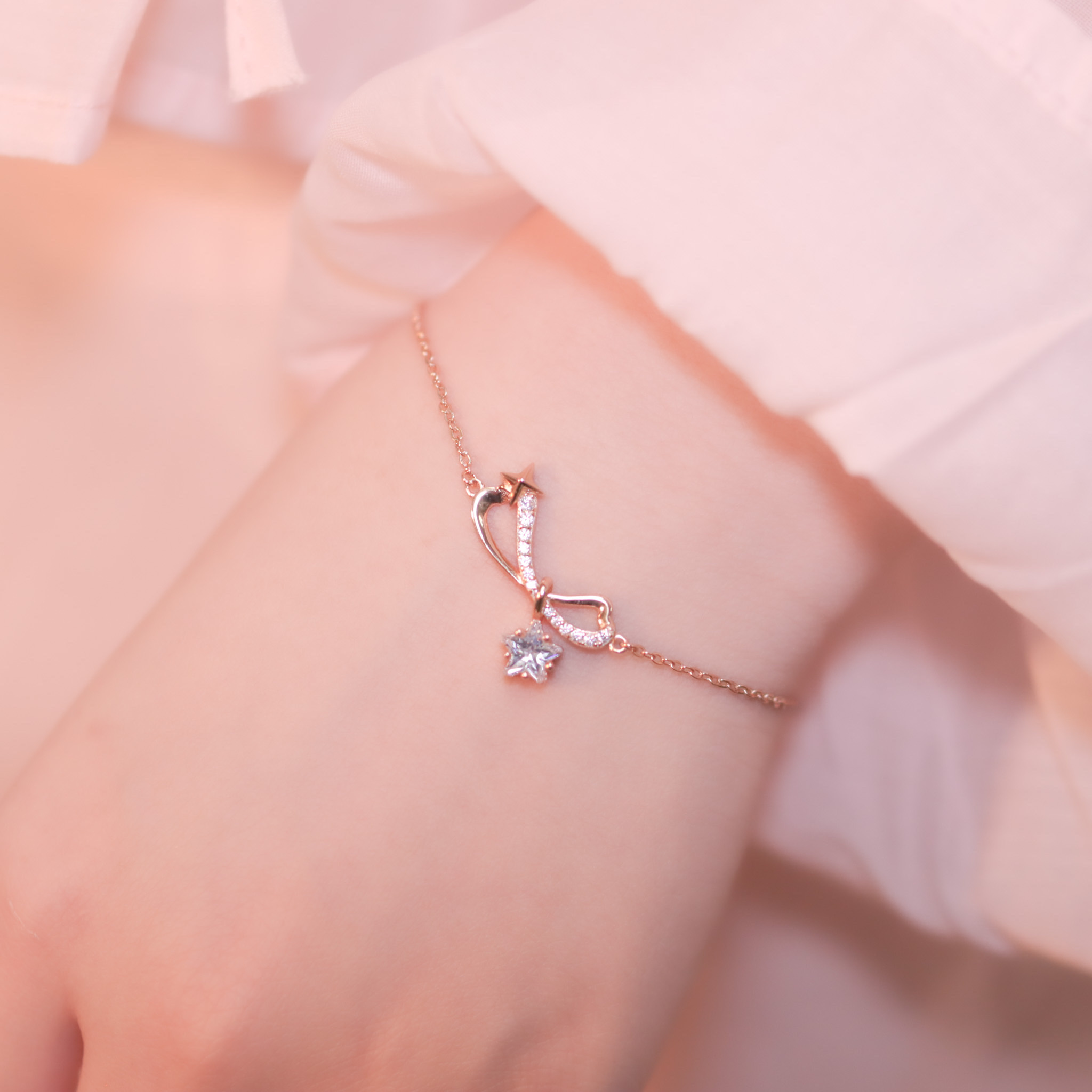 | 925 Silver・White Gold・Rose Gold | Dancing Stars Bracelet（Silver/Rose Gold） | BR1020 |