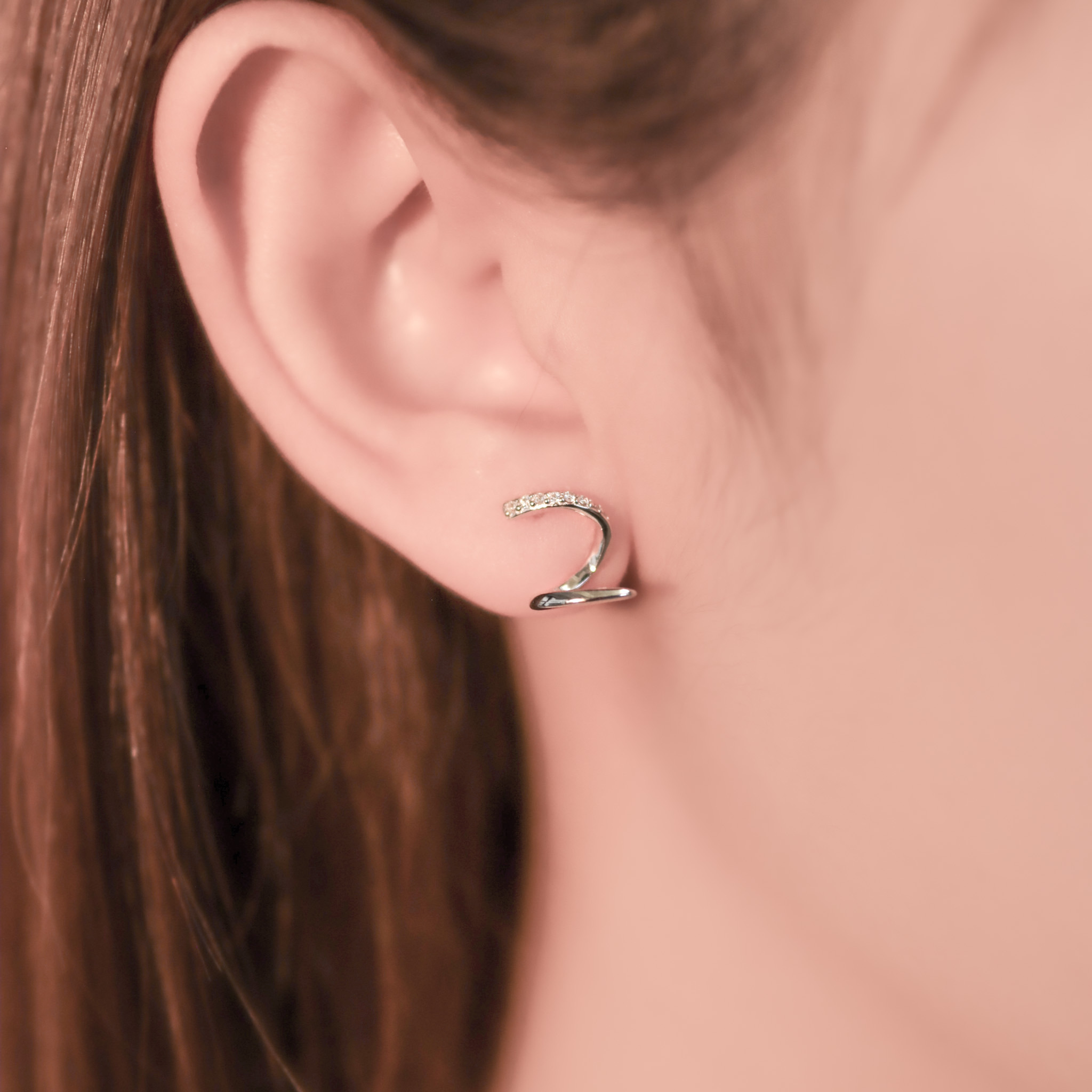 | 925 Silver・White Gold | Random Thought Earrings | EA0732 |