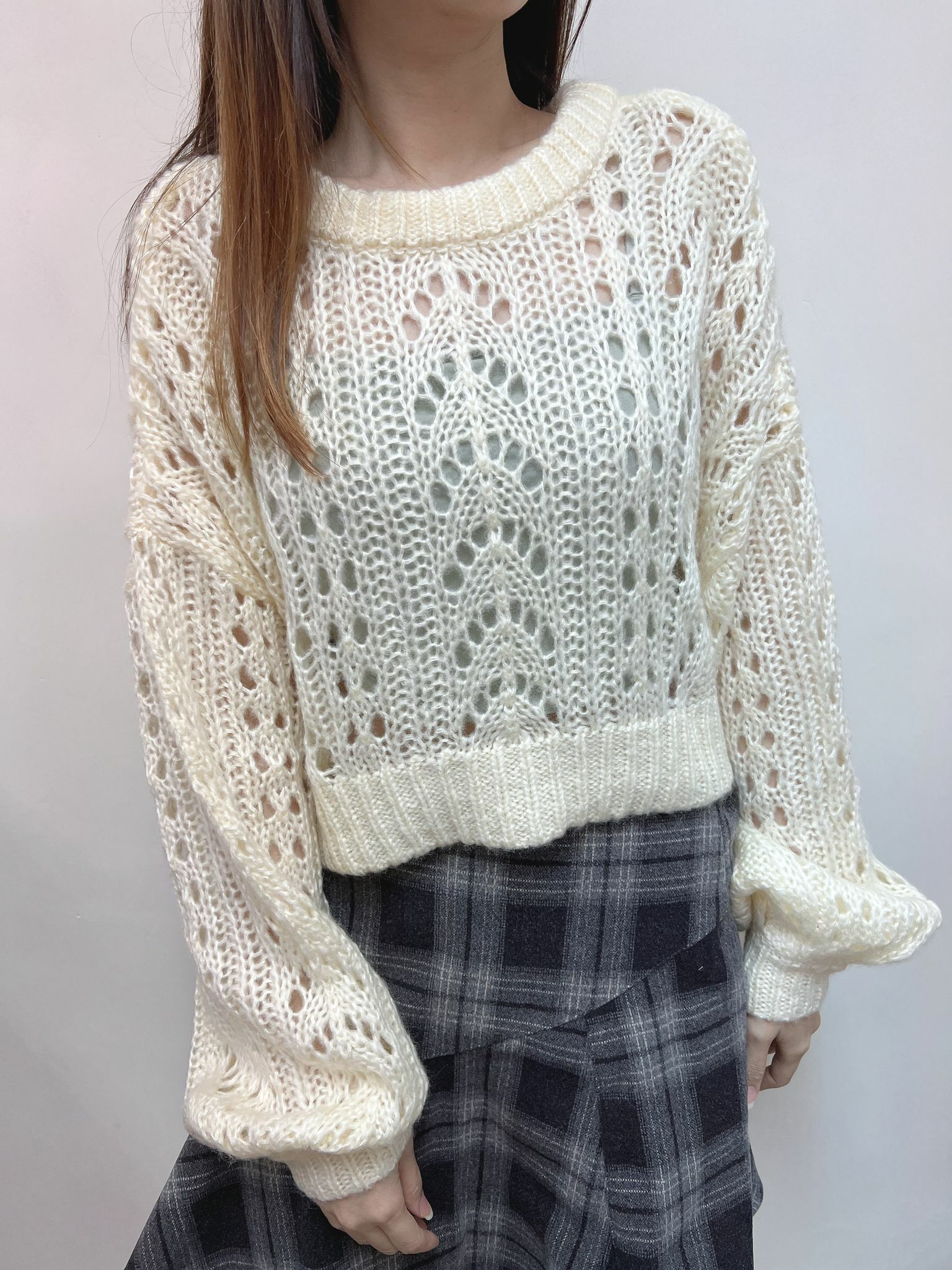 EME 米色 2WAYS 針織外套