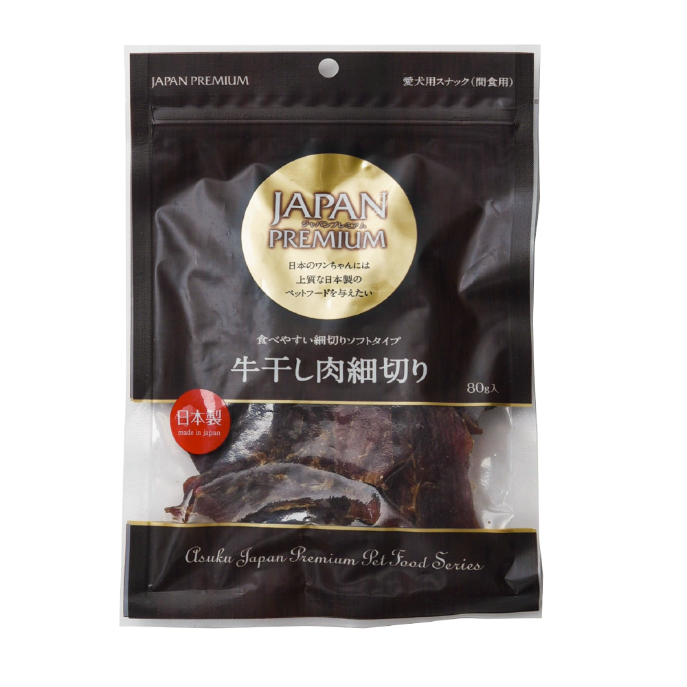 Asuku JAPAN PREMIUM 牛干し肉細切り 80g (AU-1604)