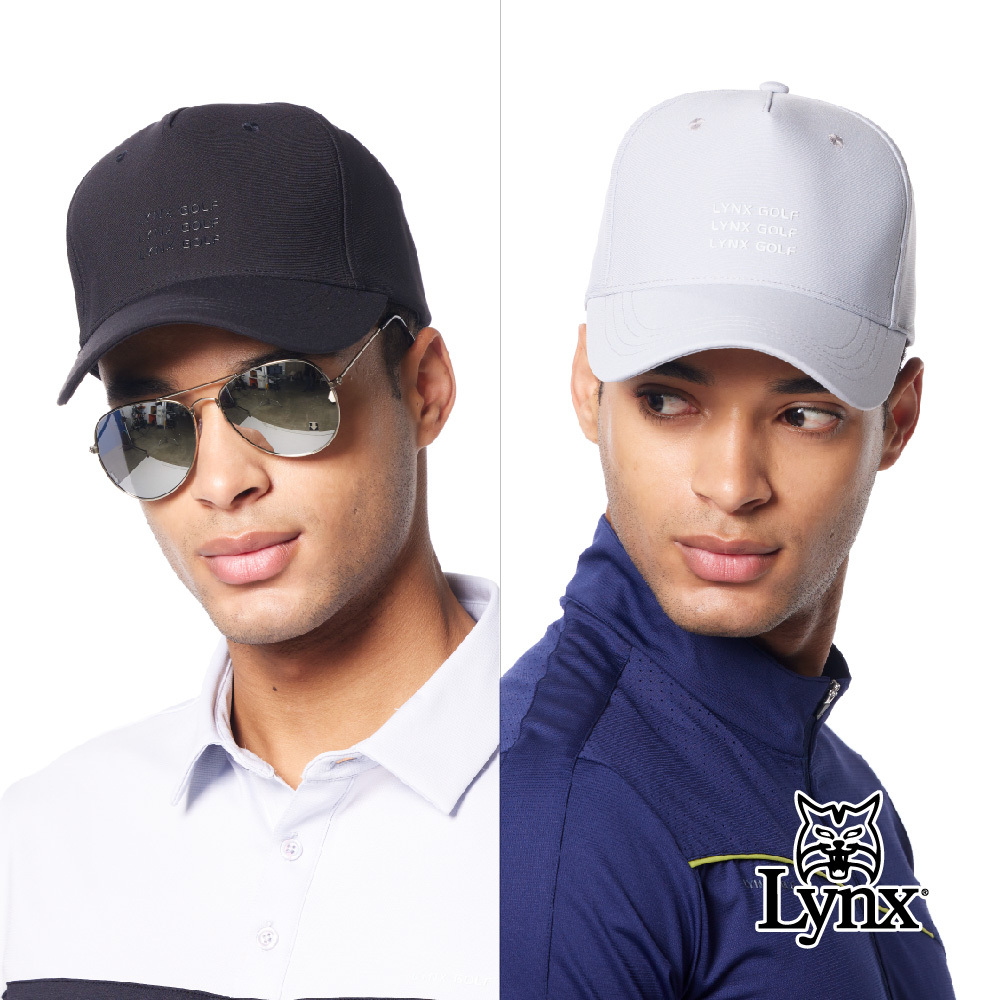 【Lynx Golf】防潑水機能Lynx排列字樣白色LOGO可調節式球帽