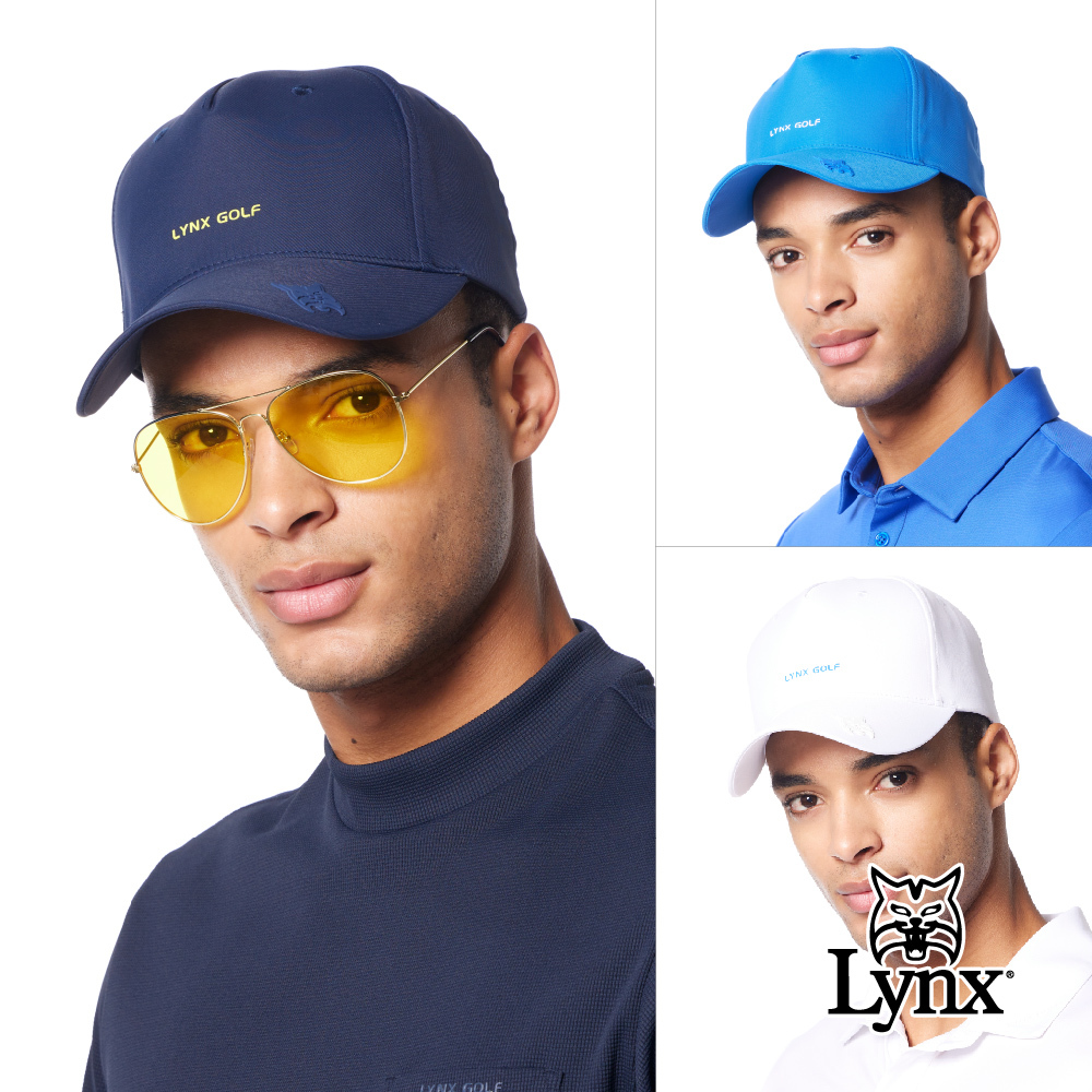 【Lynx Golf】抗UV機能Lynx字樣山貓膠標LOGO可調節式球帽
