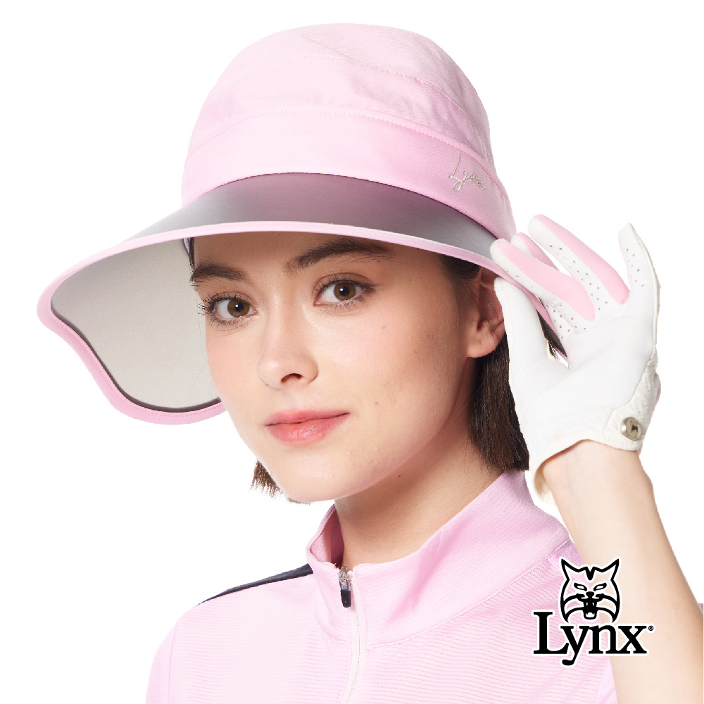 【Lynx Golf】女款抗UV可拆變換中空帽Lynx字樣繡花可調式大盤帽