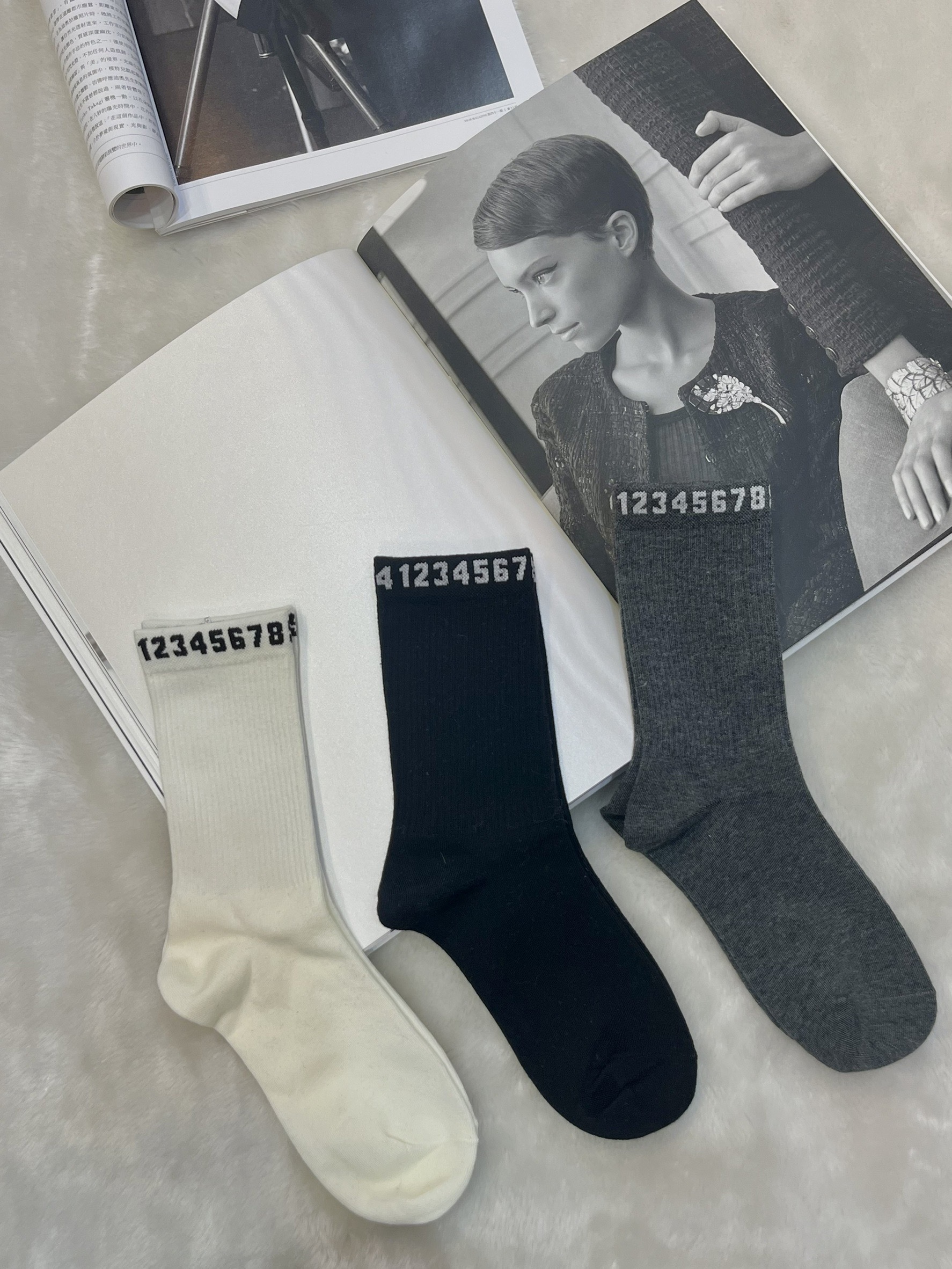 數字純棉長襪