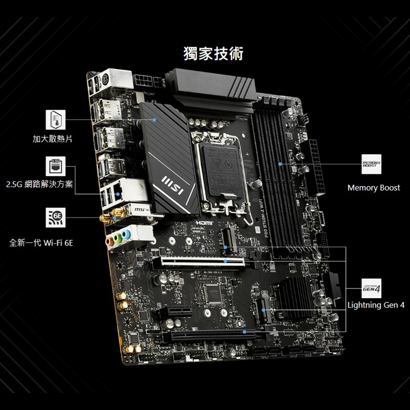 米特3C數位–MSI 微星 PRO B760M-A WIFI 主機板