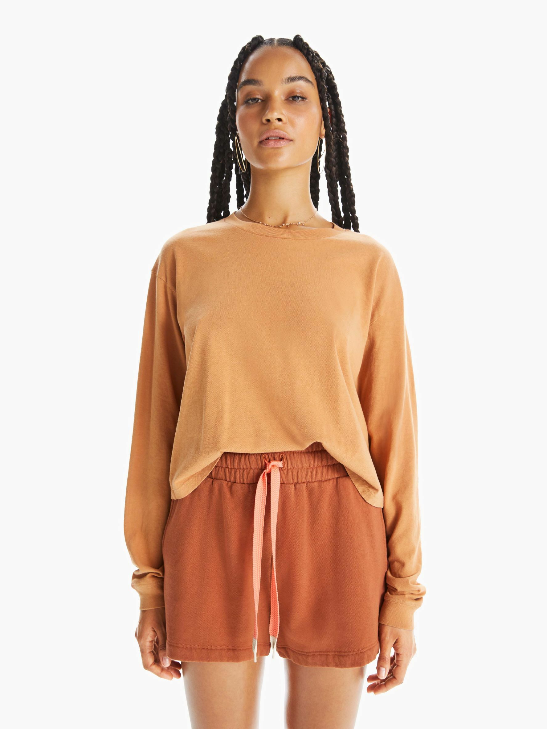 LS Twister Crop - Sandstone焦糖橘棉質上衣