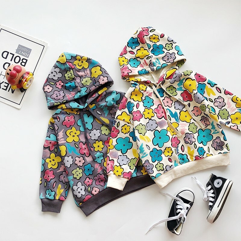 【限量】連帽滿滿花朵-春秋長袖上衣(80-130)