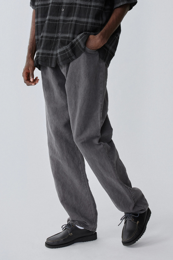 Kaptain Sunshine 5P Zipper Front Denim Pants Black One Wash